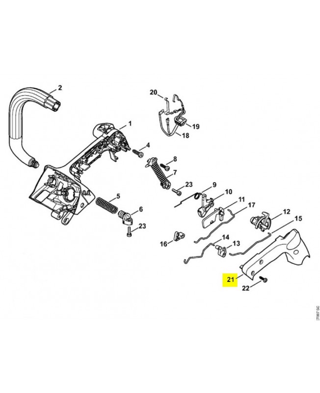 Monture de poignée 1145-791-0600. Pièce détachée Stihl / Vicking