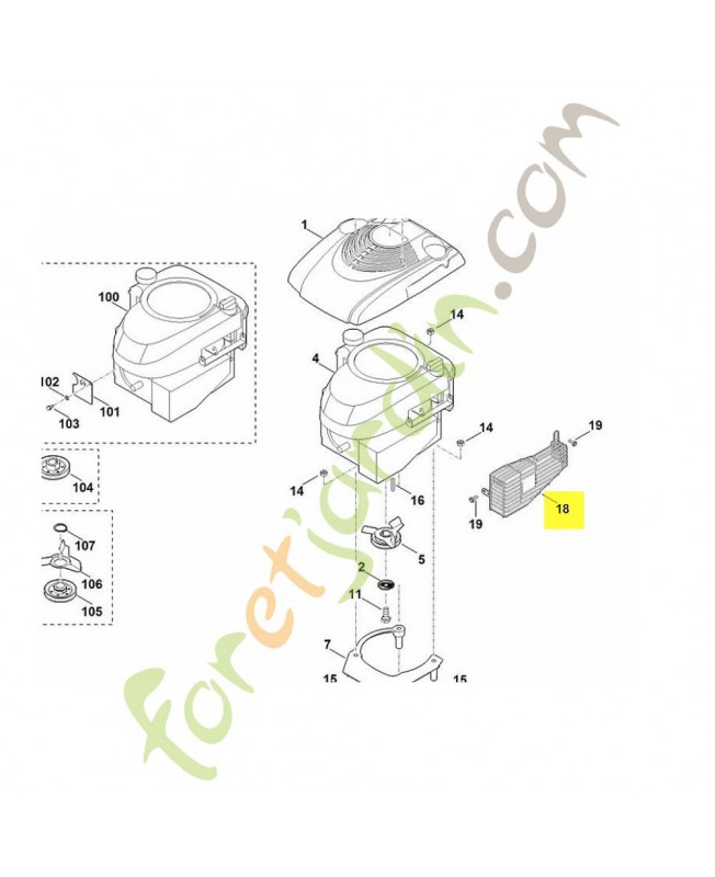 Grille de protection 6375-140-7290. Pièce de rechange stihl Grille de protection 6375-140-7290. Pièce de rechange stihl