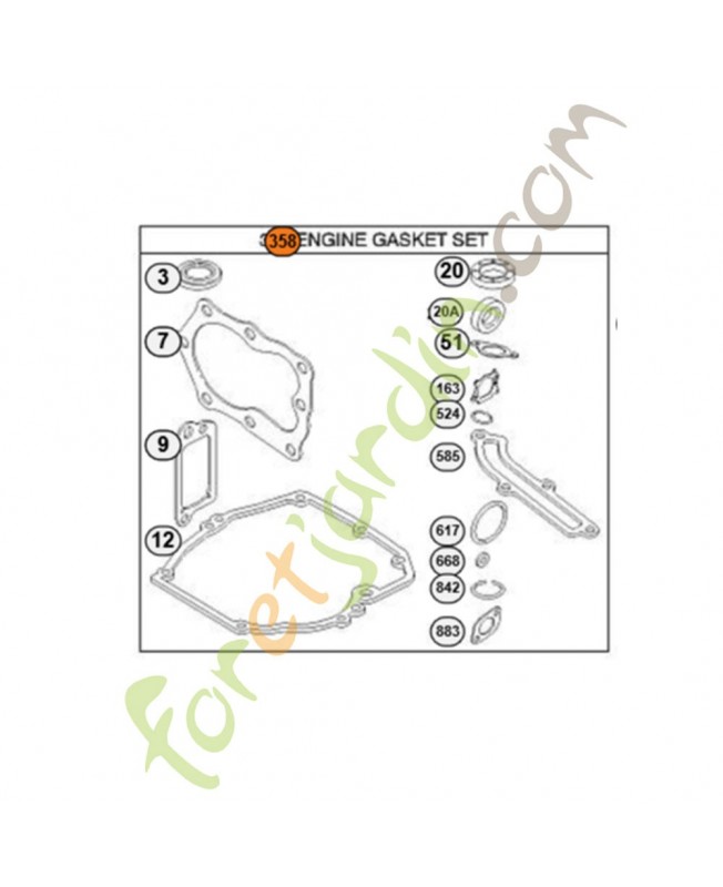590508 Pochette joints moteur. Pièce de rechange pour moteur thermique Briggs et Straton 590508 Pochette joints moteur. Pièce de rechange pour moteur thermique Briggs et Straton