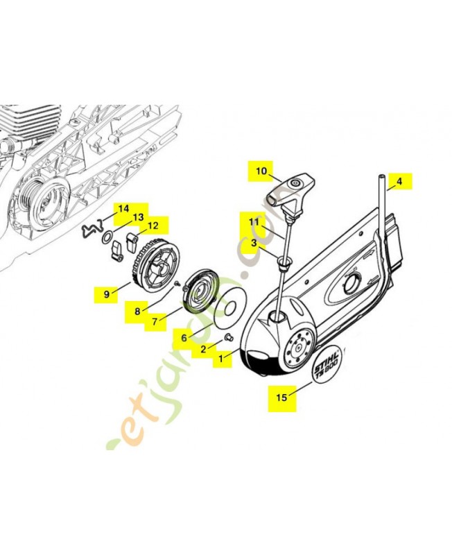 Couvercle lanceur cplet ts 800. Pièce de rechange Sithl / Vicking reference 4224-190-0305