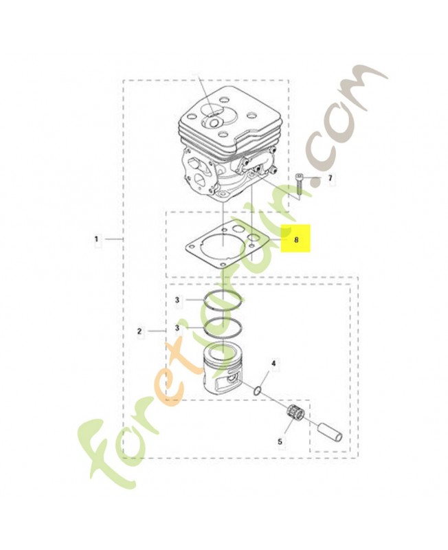 Joint cylindre. Pièce de rechange Husqvarna référence 587153401