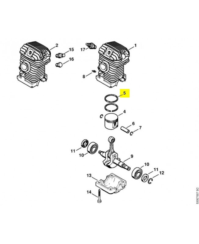 Segment d. 40 mm 1123-034-3005. Pièce détachée Stihl