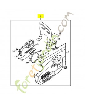 Couvercle frein de chaine complet. Pièce détachée Stihl référence 1145-640-1701