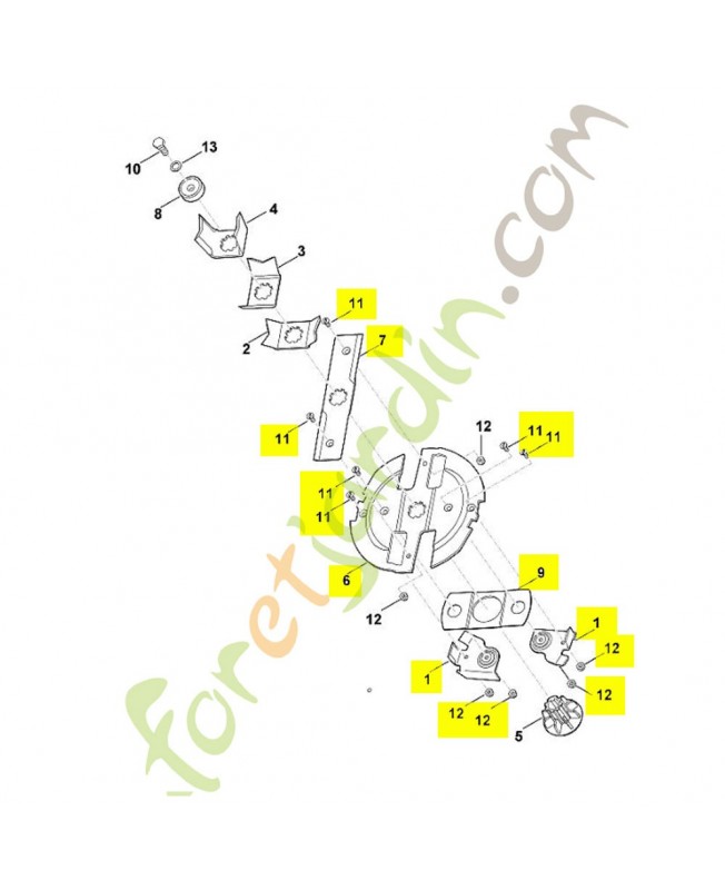 Disque porte couteau complet. Pièce de rechange Vicking référence 6011-700-5100