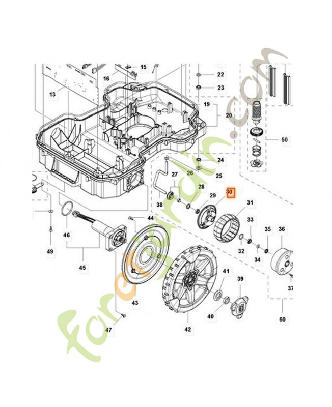 roue robot Pièce de rechange Husqvarna référence 579457101
