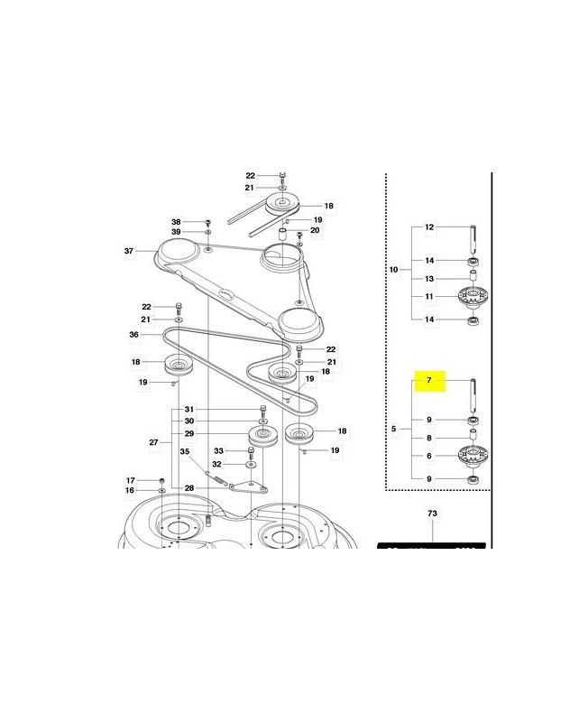 Axe. Pièce de rechange Husqvarna référence 535428701