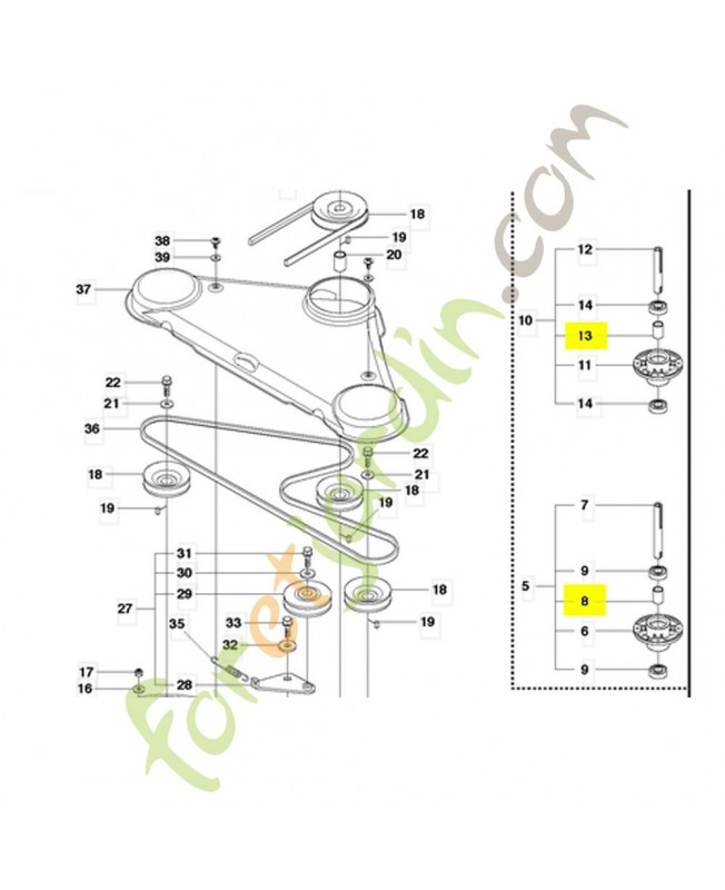 Douille d'espacementd 25. Pièce détachée Husqvarna référence 576898201 Remplace référence 535428801 