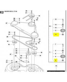 Roulement de palier. Pièce de rechange Husqvarna référence 738220519