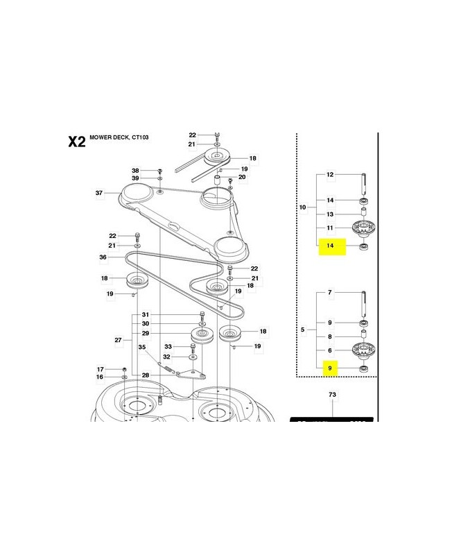 Roulement de palier. Pièce de rechange Husqvarna référence 738220519 Roulement de palier. Pièce de rechange Husqvarna référence 738220519