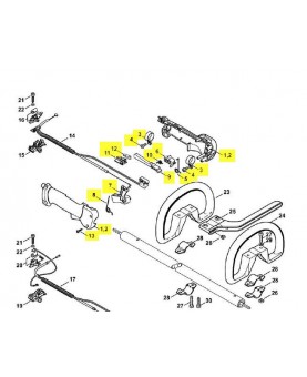 Poignee commande complete. Pièce de rechange Sithl / Vicking référence 4137-790-1307