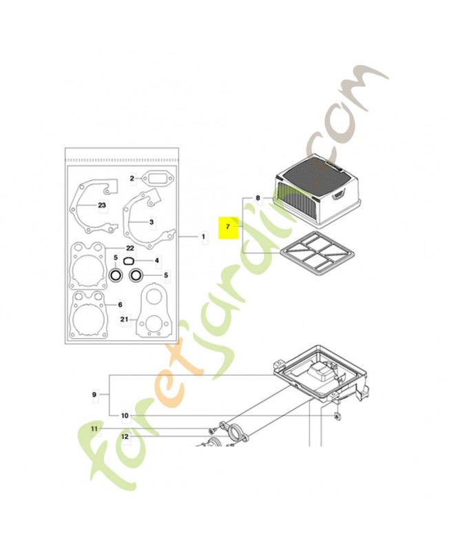 filtre a air. Pièce de rechange Husqvarna référence 574362302  remplace référence 574362301 