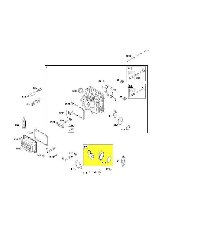 collecteur admission. Pièce détachée pour moteur thermique Briggs et Straton référence 592845 Remplace référence 796188