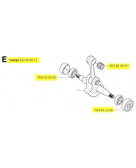 Vilebrequin. Pièce de rechange Husqvarna référence 503858071