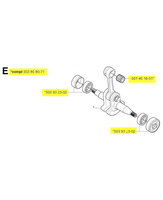 Vilebrequin. Pièce de rechange Husqvarna référence 503858071