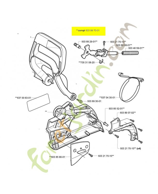 Frein de chaine. Pièce de rechange référence 537107901 Remplace référence 503997001
