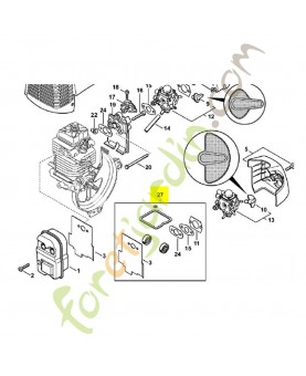 Jeu joints moteur. Pièce de rechange Sithl référence 4180-007-1015 avec les références : 4180-129-0904 ; 4180-129-0905 ; 