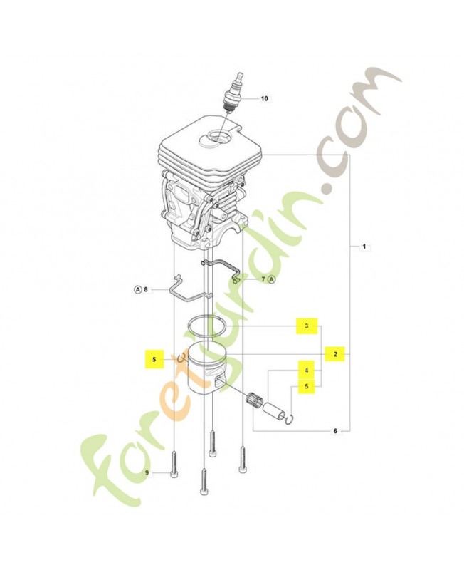 Piston complet. Pièce de rechange Husqvarna