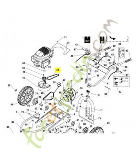 Courroie de variateur. Pièce de rechange Husqvarna référence 531009465