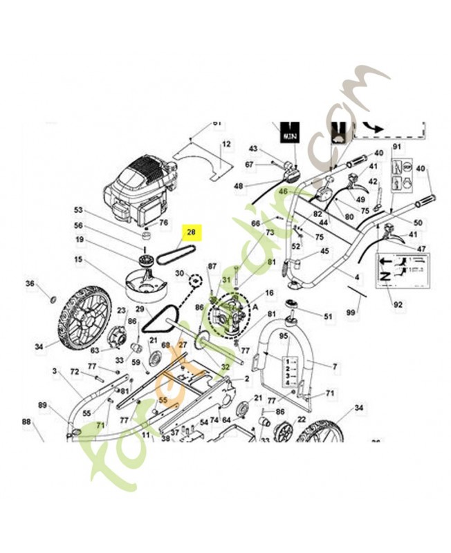Courroie de variateur. Pièce de rechange Husqvarna référence 531009465