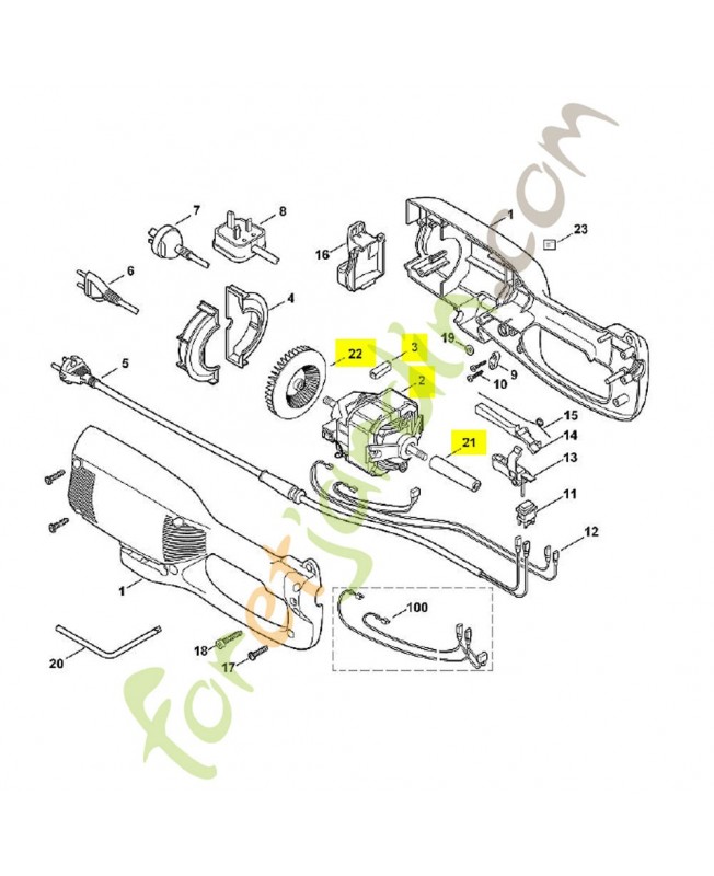 Moteur elect hel700/hle71. Pièce de rechange Sithl / Vicking référence 4813-600-0200