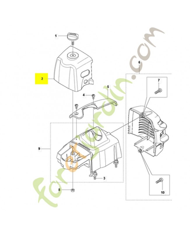 couvercle de filtre. Pièce de rechange Husqvarna référence 502481301