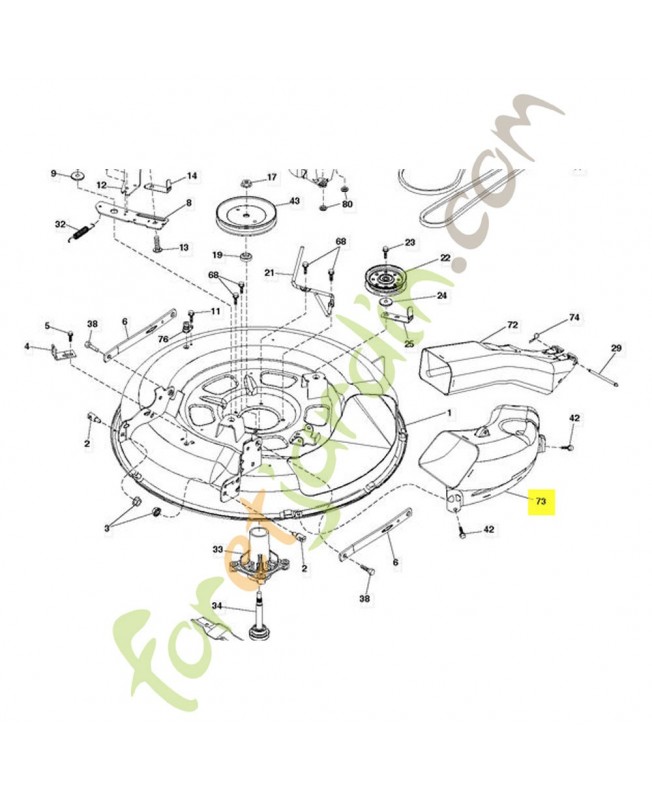 Goulotte inferieur. Pièce de rechange Husqvarna référence 532425274
