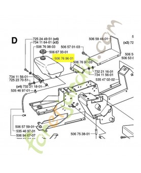 Reservoir. Pièce de rechange Husqvarna reference 506769601