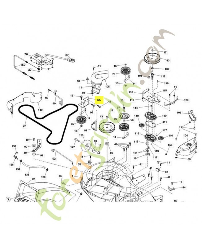 Support. Pièce de rechange Husqvarna Remplace référence 532440420