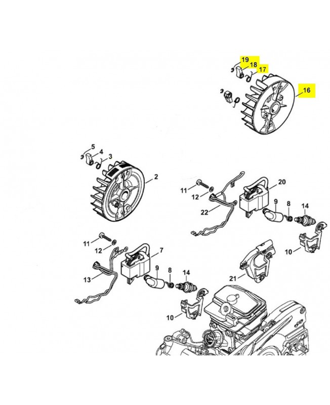 Repères 16 à 18 Rotor