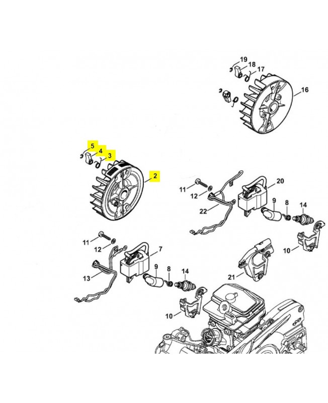 Repères 2 à 5 Rotor