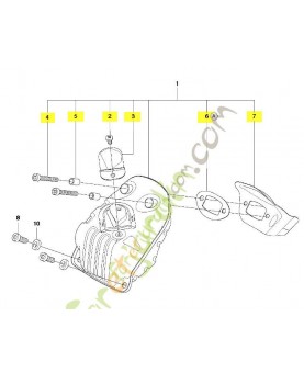 Pot d'echappement. Pièce de rechange Husqvarna Remplace référence 523052602 ; 523052601