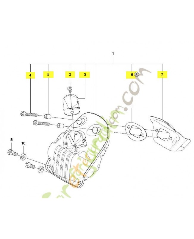 Pot d'echappement. Pièce de rechange Husqvarna Remplace référence 523052602 ; 523052601 Pot d'echappement. Pièce de rechange Husqvarna Remplace référence 523052602 ; 523052601
