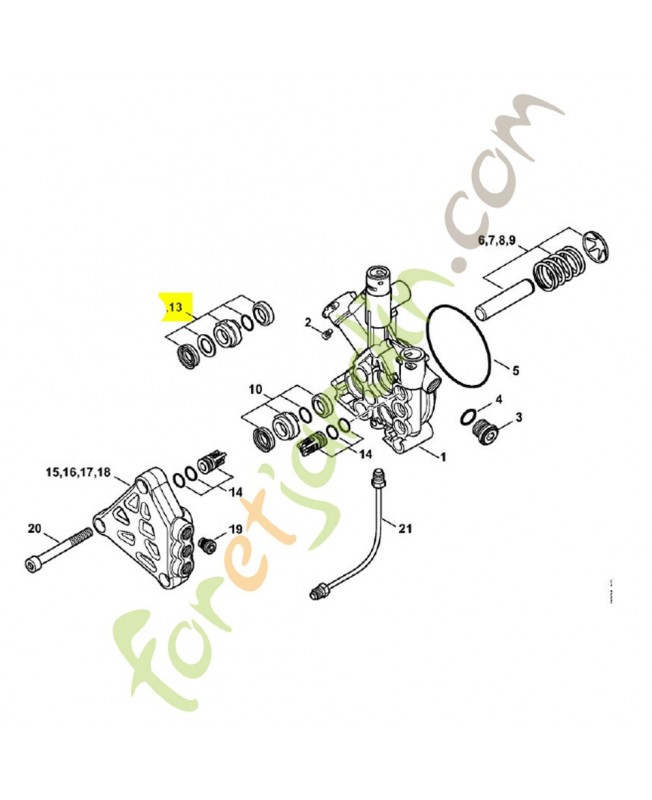 Jeu de joints de pistons. Pièce de rechange Stihl référence 4769-007-1000