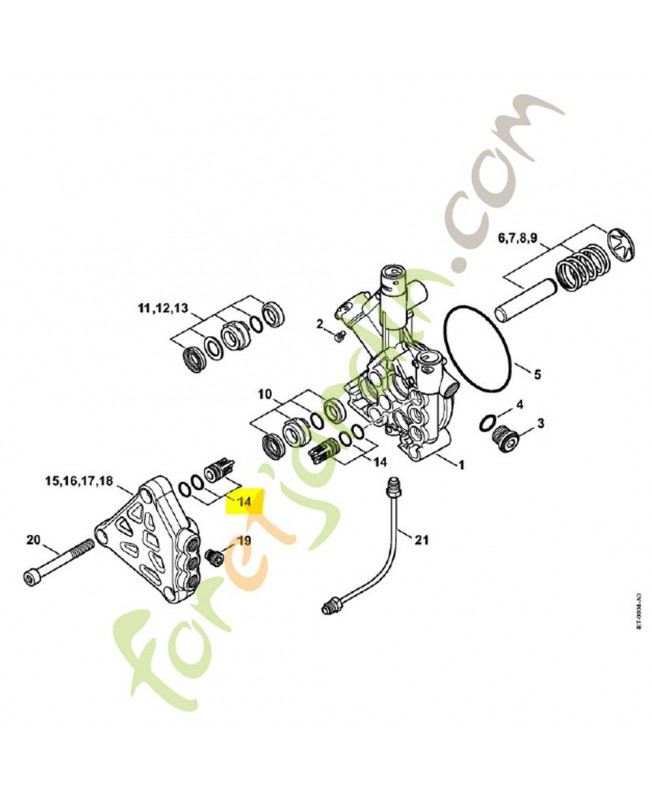 Jeu de 6 soupapes + joint. Pièce de rechange Stihl référence 4738-700-6200