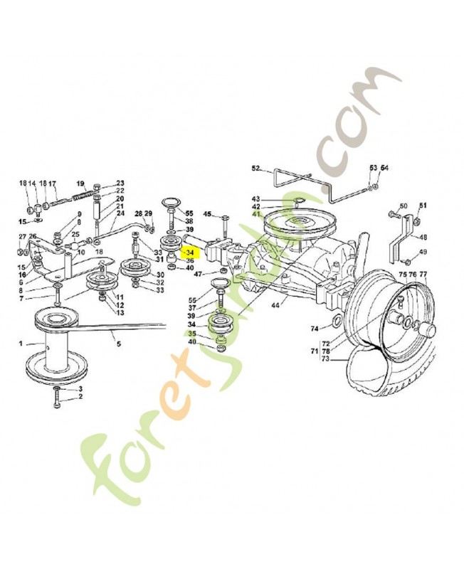 Poulie. Pièce de rechange remplace référence 6125-760-6601