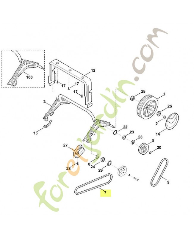 Courroie 6290-704-2115 stihl. Pièce de rechange Sithl 