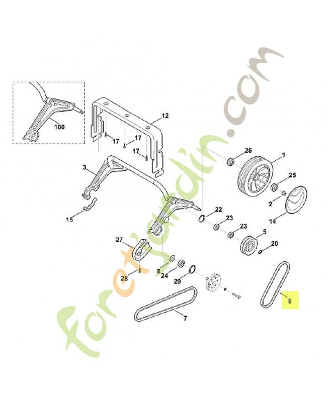 Courroie de traction 6290-704-2101. Pièce détachée Stihl 