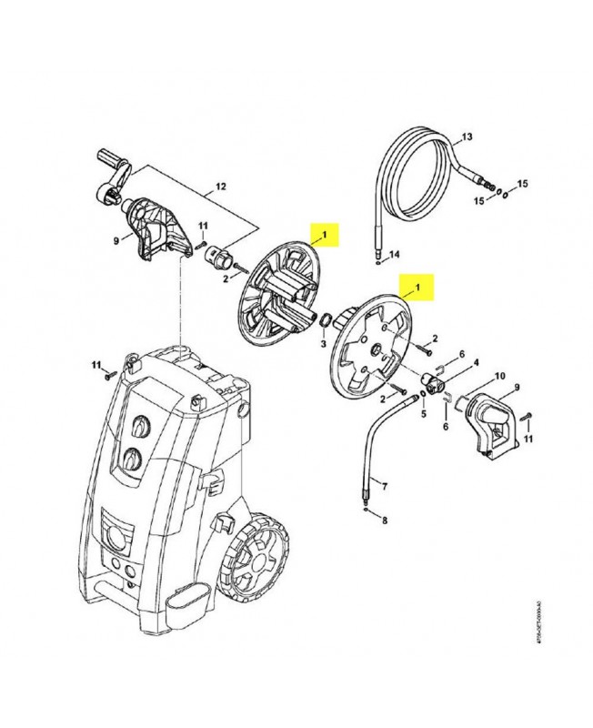 Tambour d'enroulement. Pièce détachée Stihl référence 4743-501-1700