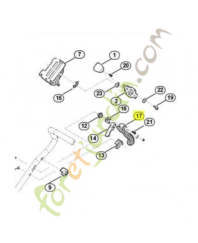 Levier de commande 6364-760-1590. Pièce détachée Stihl / Vicking