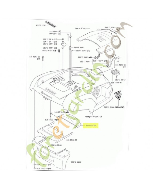 Interrupteur 535126702. Pièce de rechange Husqvarna Interrupteur 535126702. Pièce de rechange Husqvarna