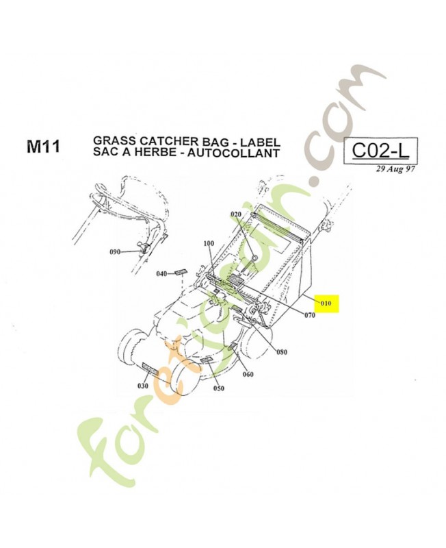 SAC A HERBE KUBOTA pour w6021
