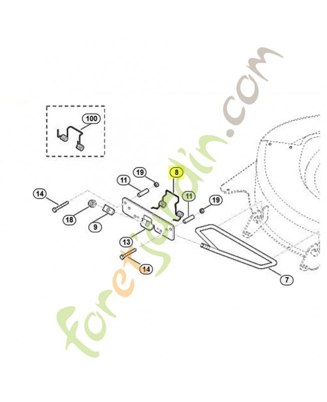 Ressort coude 6140-703-4930. Pièce de rechange Sithl / Vicking