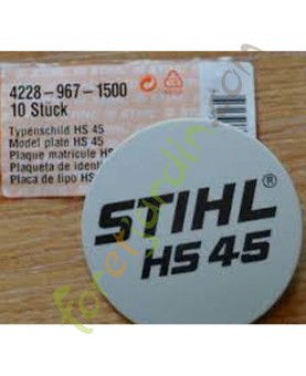 Plaque matricule hs 45