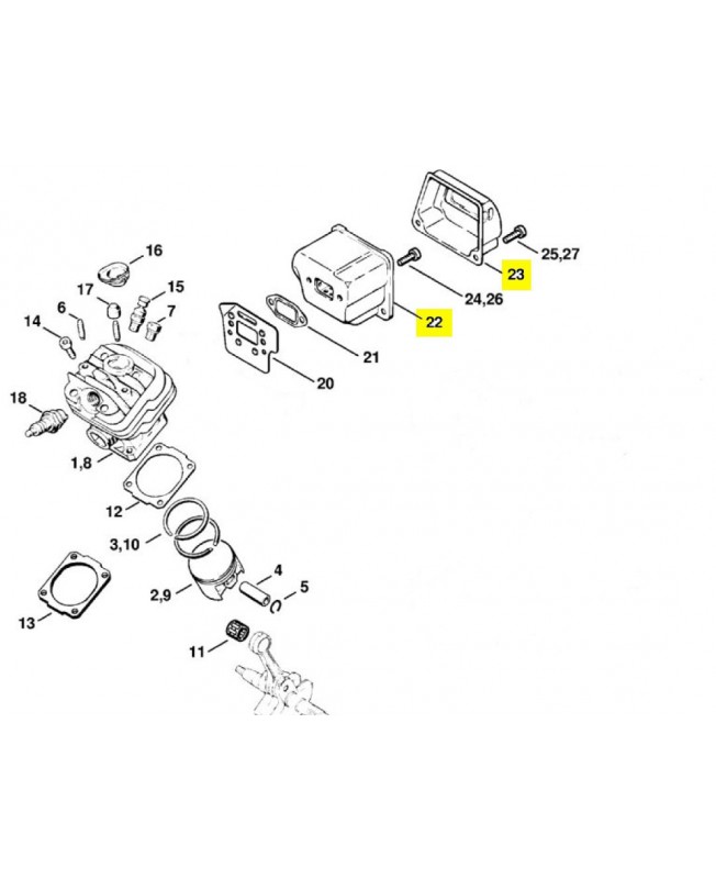 Silencieux standard 1121-140-0604- Pièce détachée Stihl / Vicking