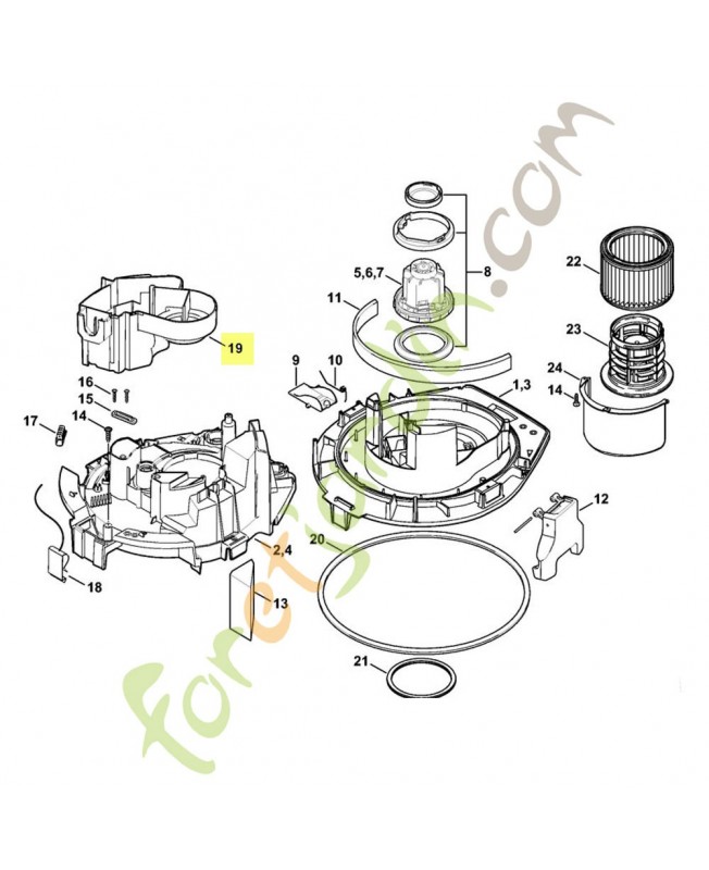 Conduit ventilation 4774-701-7500. Pièce détachée Stihl