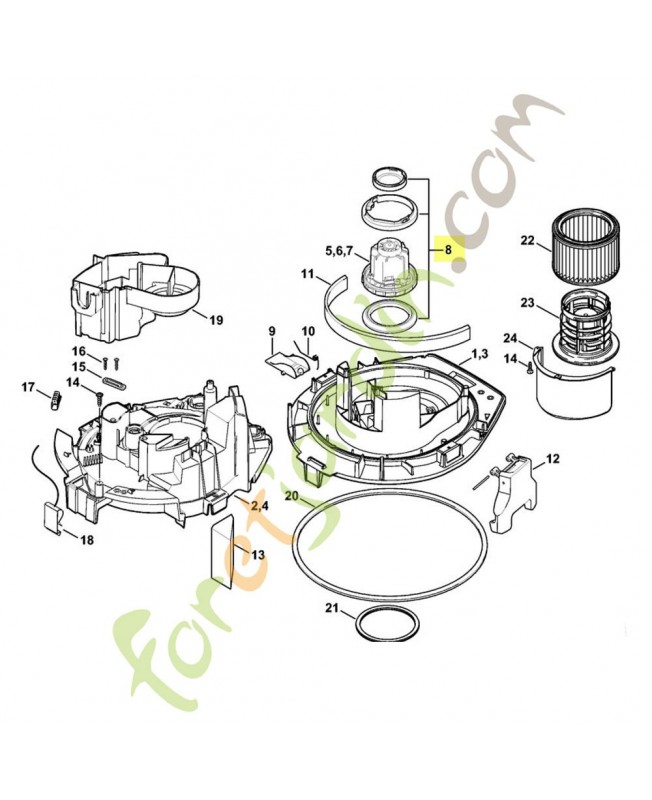 Jeu de pièces anneau caoutchouc 4774-007-1050. Pièce détachée Stihl 