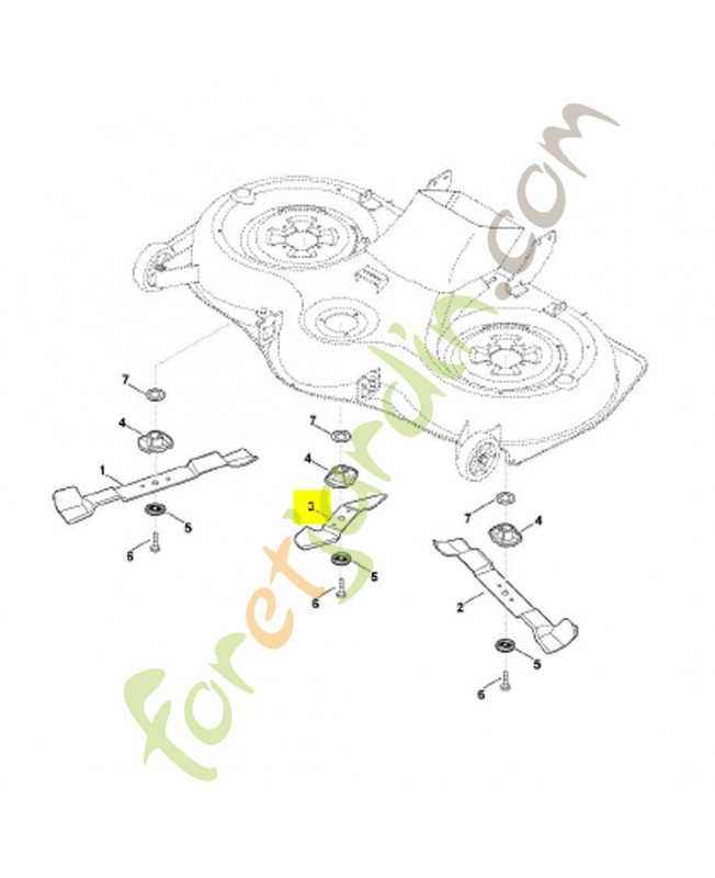 Lame centrale plateau 125