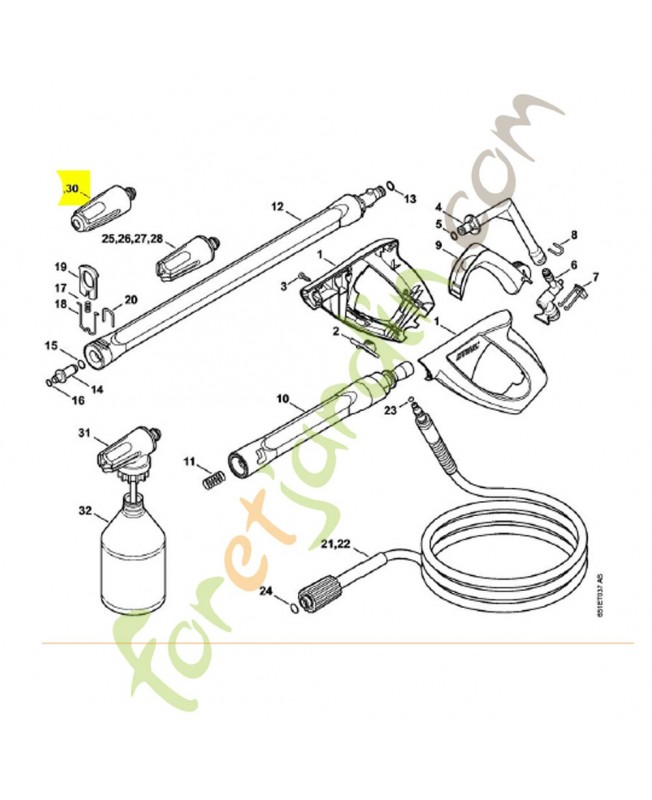 Turbobuse à 1 point turquoise Stihl Réf.4900-500-1698