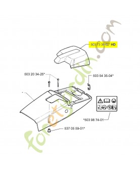 Couvercle filtre air husqvarna ref. 503733802 Remplace référence 503733801