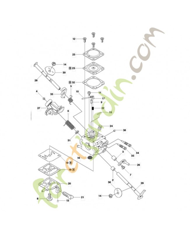 Carburateur 531215601. Pièce de rechange Husqvarna